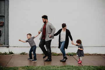 Family of four going on a trip