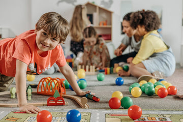 kids playing with board games