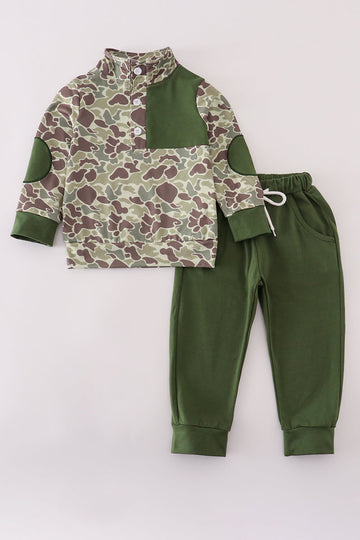 Camouflage print pants set