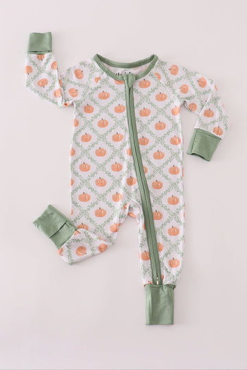 Green pumpkin bamboo romper