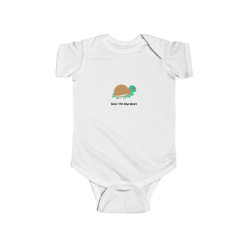 Tortoise "Slow Day" Infant Fine Jersey Bodysuit