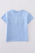 Cozy blue top with adorable bunny embroidery, perfect for playful adventures.