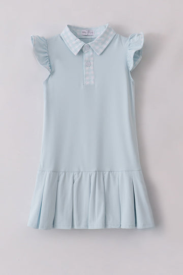 Blue active ruffle dress set
