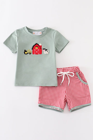 Sage farm french knot boy set