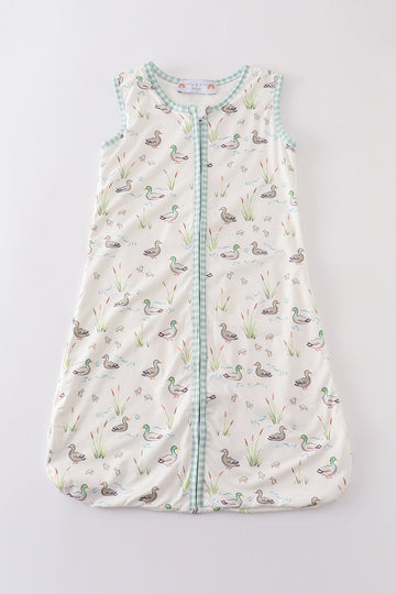 Sage duck baby gown