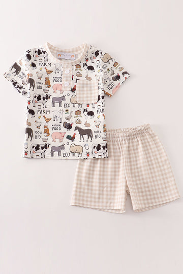 Beige farm boy set