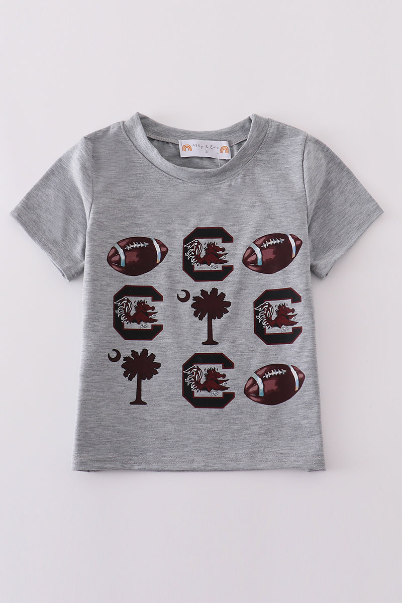 South Carolina football-themed boy's top with playful team graphics.