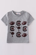 South Carolina football-themed boy's top with playful team graphics.