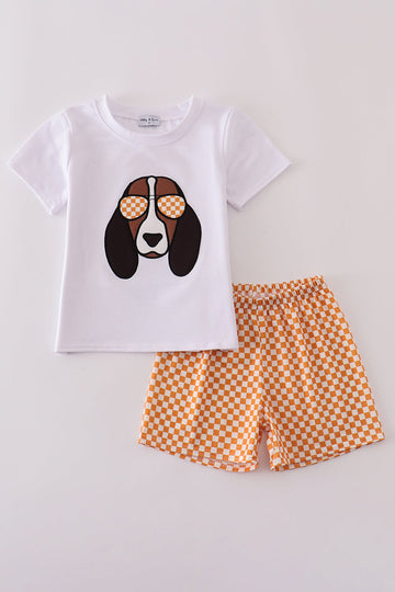 Orange Tennessee applique set from Sandilake Clothing, featuring playful state-themed design.