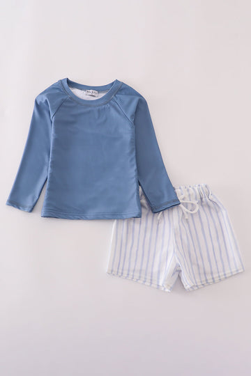Blue stripe boy swimsuit UPF50+