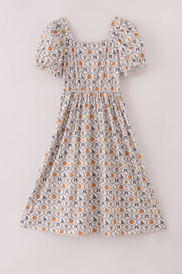 Witch pumpkin print mom dress