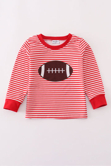 Red football applique top
