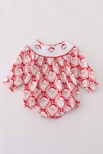 Red santa claus smocked bubble