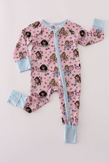 Pink princess bamboo pajamas romper