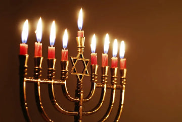 A Nine-branched Candelabrum For Celebrating The Jewish Festival Hanukkah.