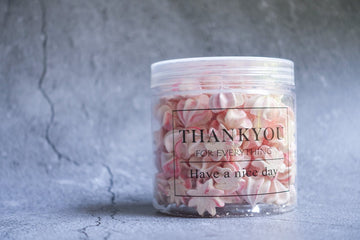 Gratitude Jar filled with pink items