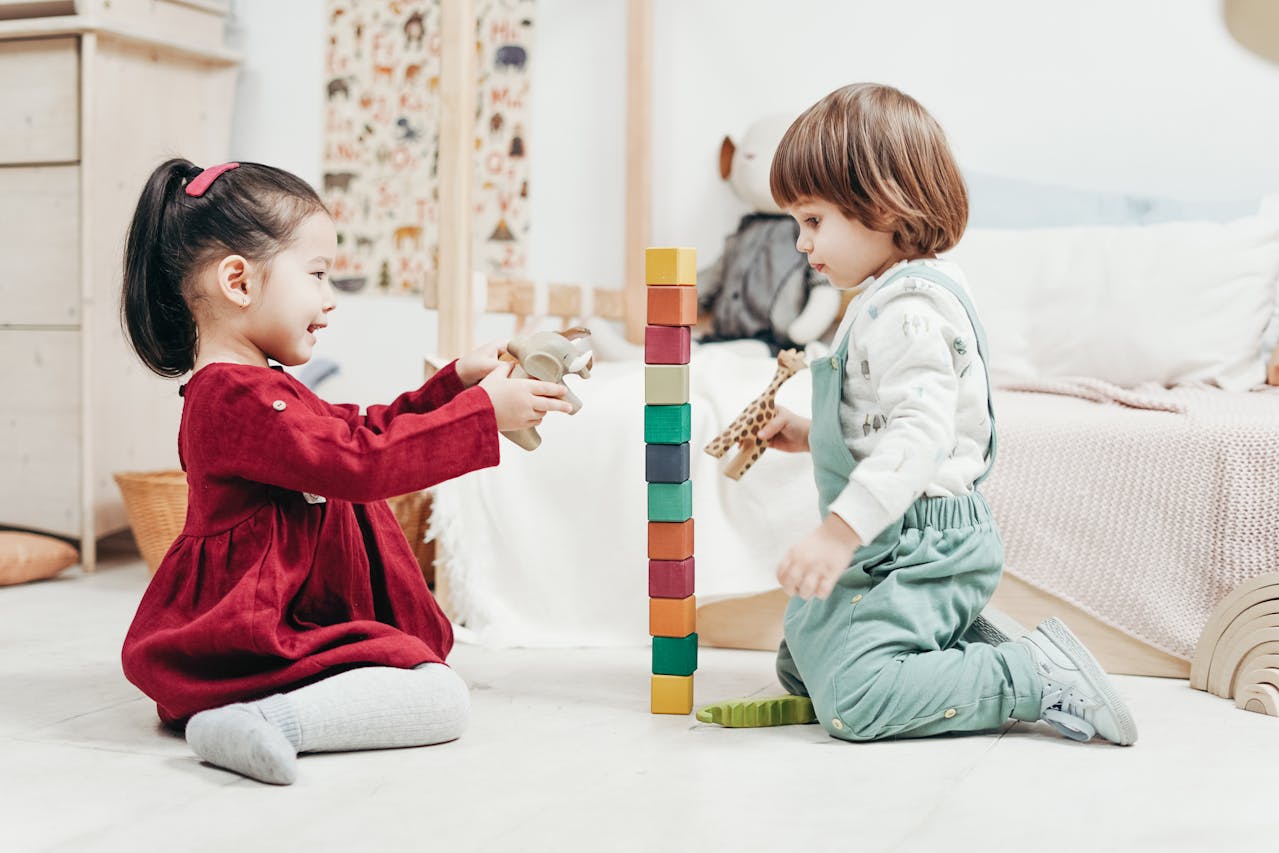 kids playing with toys