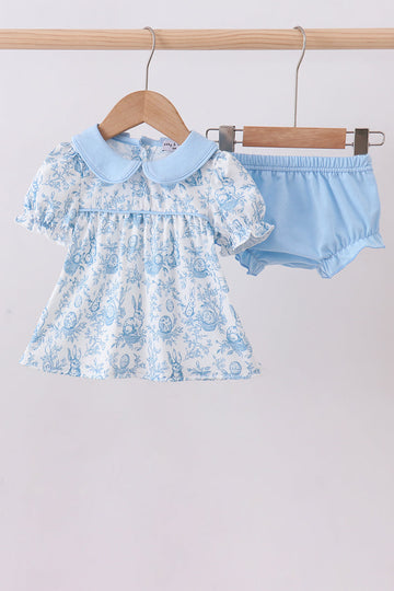 Blue bunny egg bloomer set