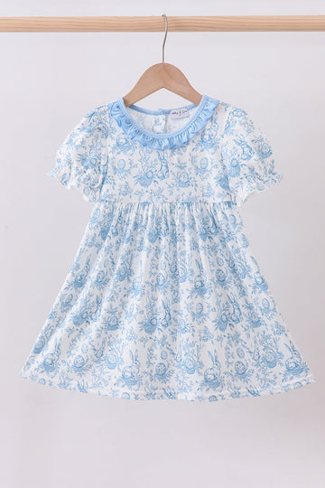 Blue bunny egg ruffle dress