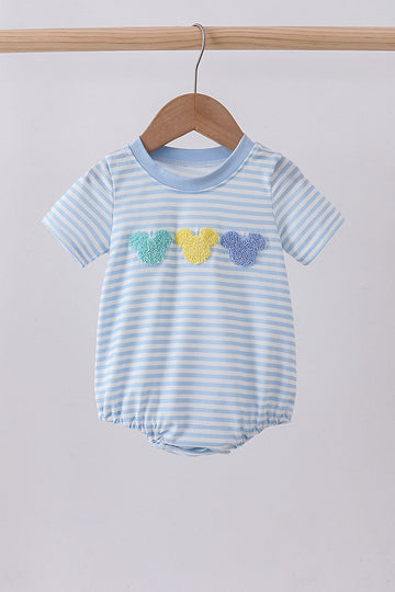 Blue character french knot stripe bubble