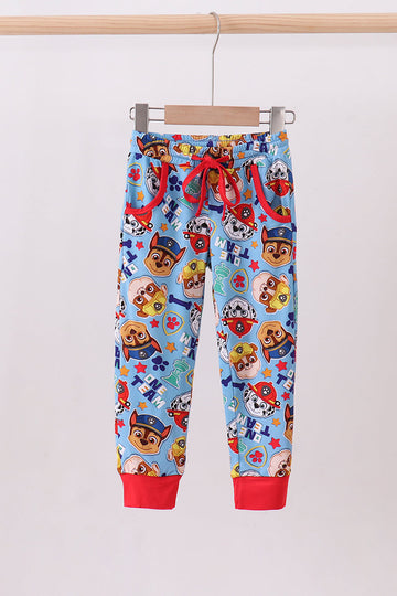 Blue character bamboo pants