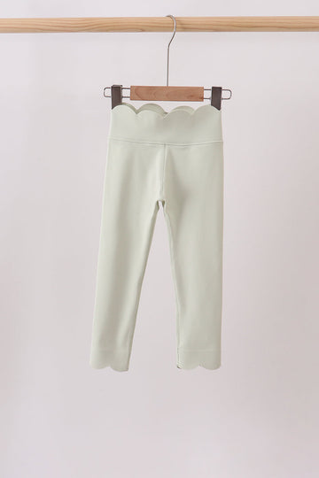 Green Scalloped Yoga Active Leggings