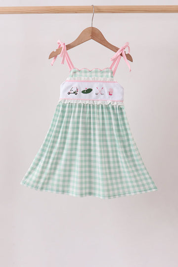 Green Golf Embroidered Dress