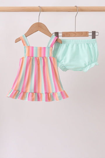 Rainbow Stripe Bloomer Set