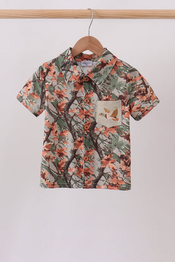 Camo Wildlife Embroidered Dad&me Button Down Shirt