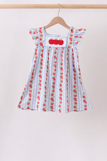 Red Apple Applique Dress