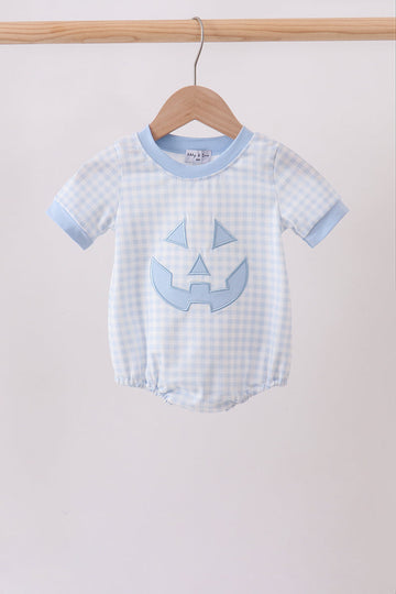 Blue Jack-O-Lantern  Applique Bubble