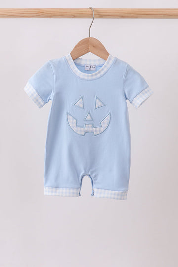 Blue Jack-O-Lantern  Applique Romper