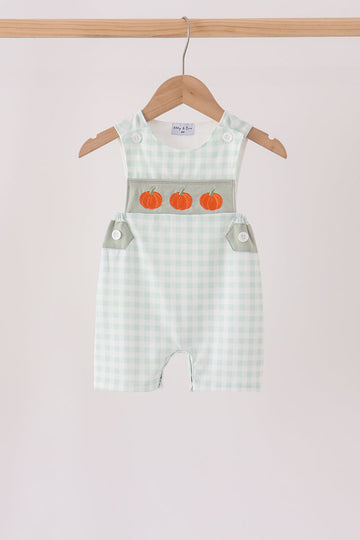 Sage pumpkin embroidery gingham jon jon