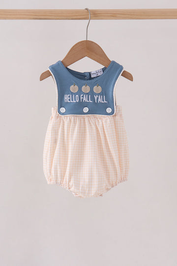 Blue Hallo Fall Y'ALL Pumpkin Bubble