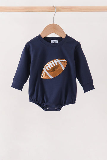 Navy football sequin bubble