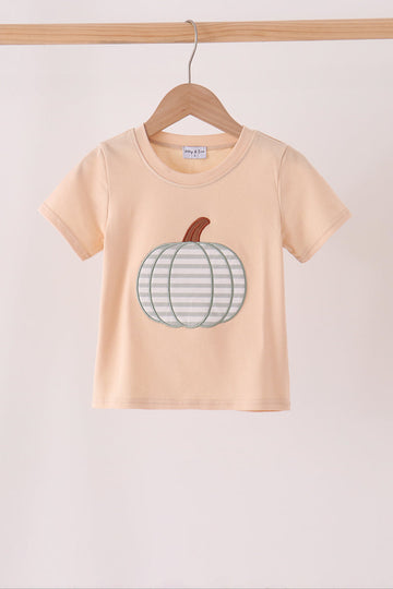 Khaki pumpkin applique top