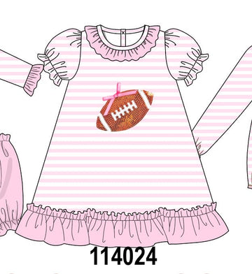 Pink football sequin stripe dress