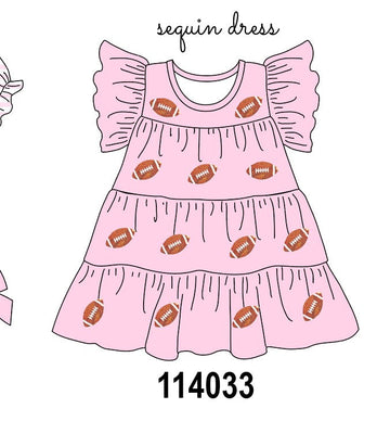 Pink football sequin tiered dress