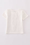 Children's top with flag bow, ice-cream, and sequin details, perfect for matching outfits.