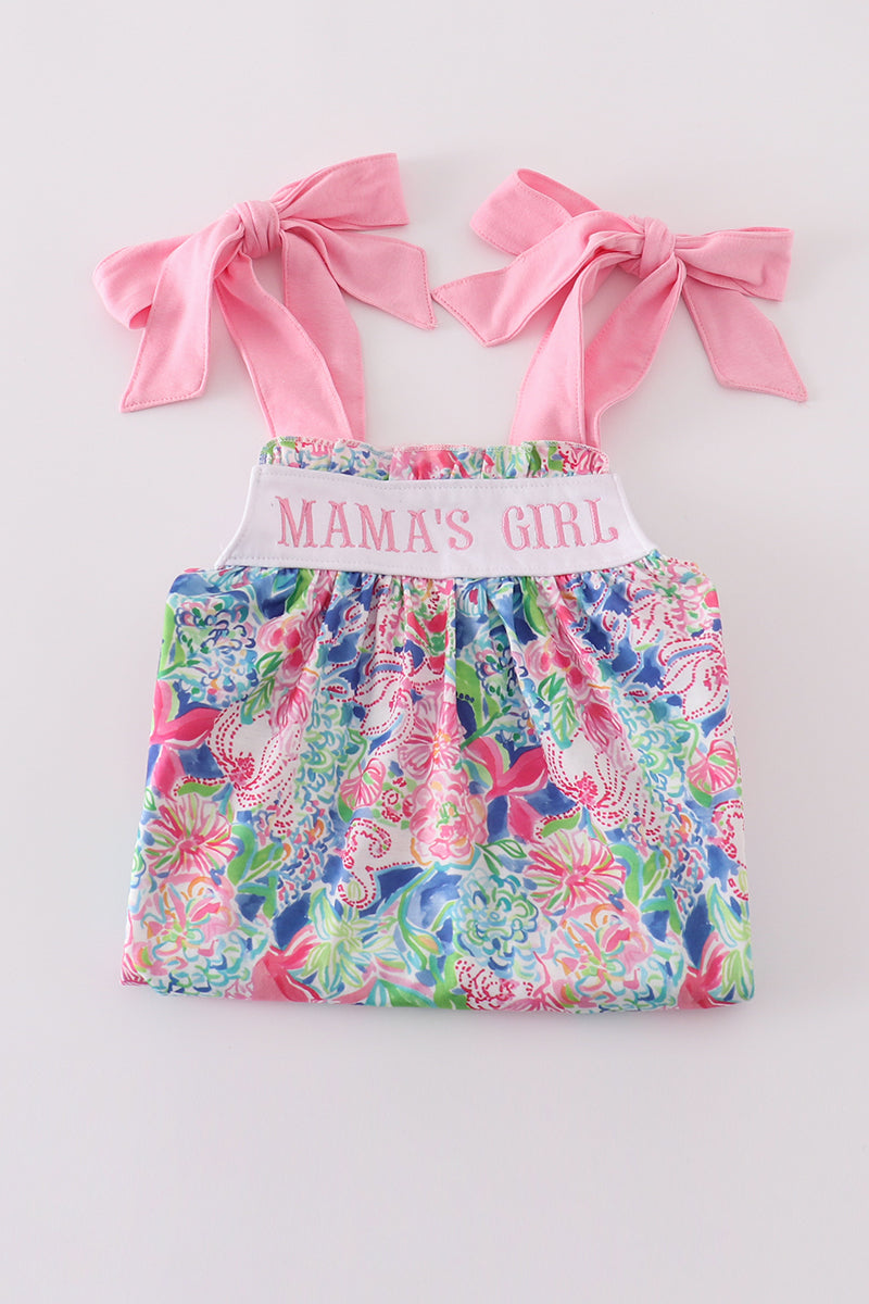 Blossom Love MAMA'S GIRL embroidery set: pastel floral pattern, cozy toddler outfit.