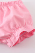 Blossom love MAMA'S GIRL embroidered bloomer set, pink floral pattern, perfect for toddlers.