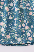 Green floral dress with a cute bunny applique, perfect for spring outings.