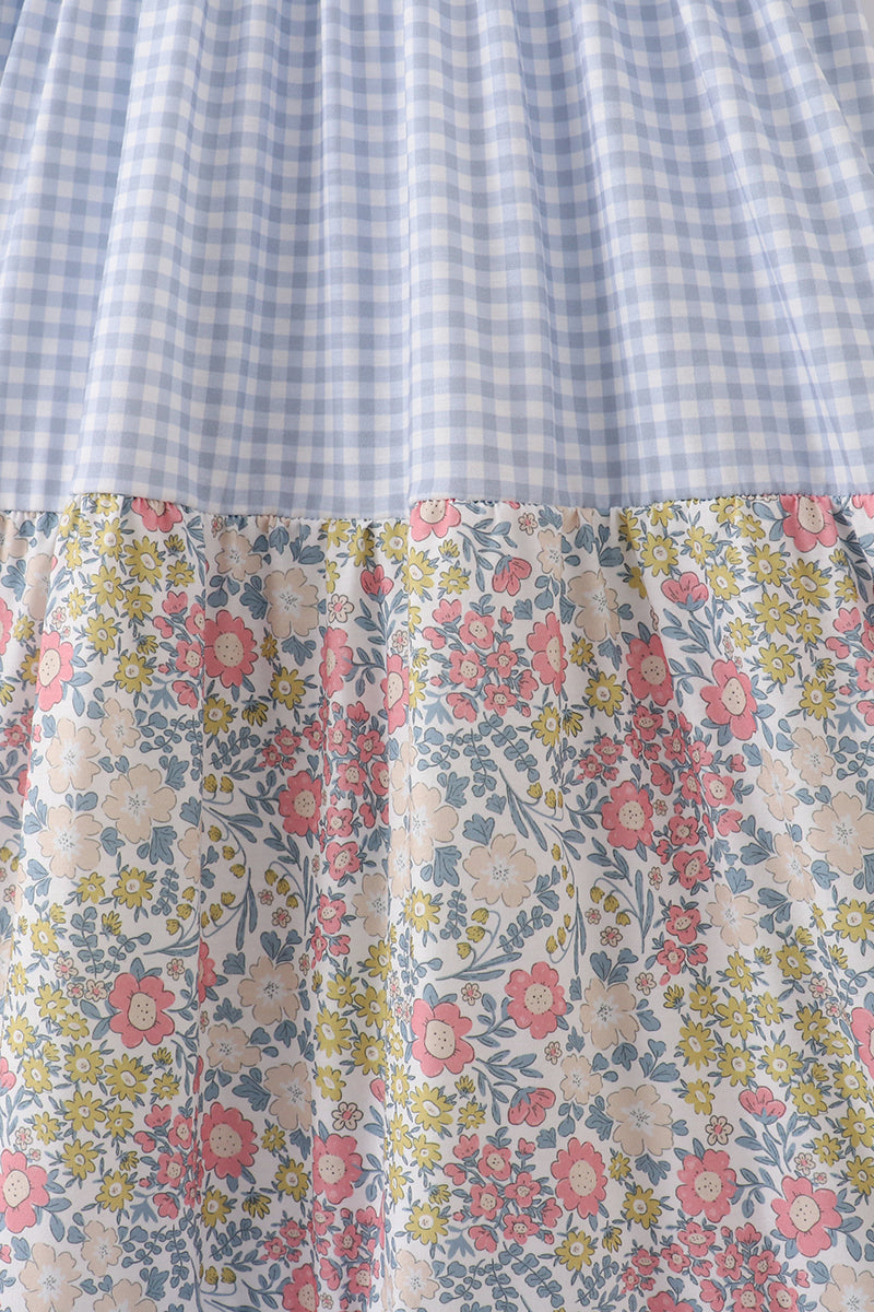 Pastel wildflowers print tiered dress, perfect for matching mom and me outfits.