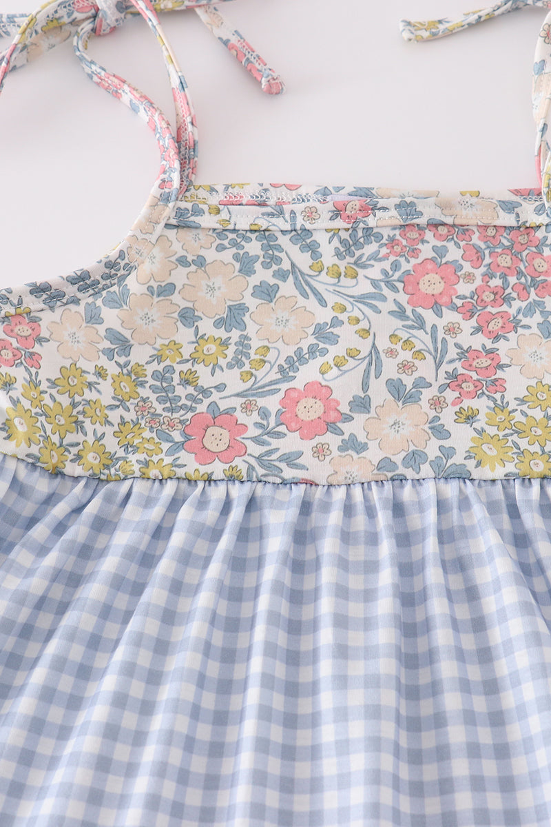 Pastel wildflowers print tiered dress, perfect for matching mom and me outfits.