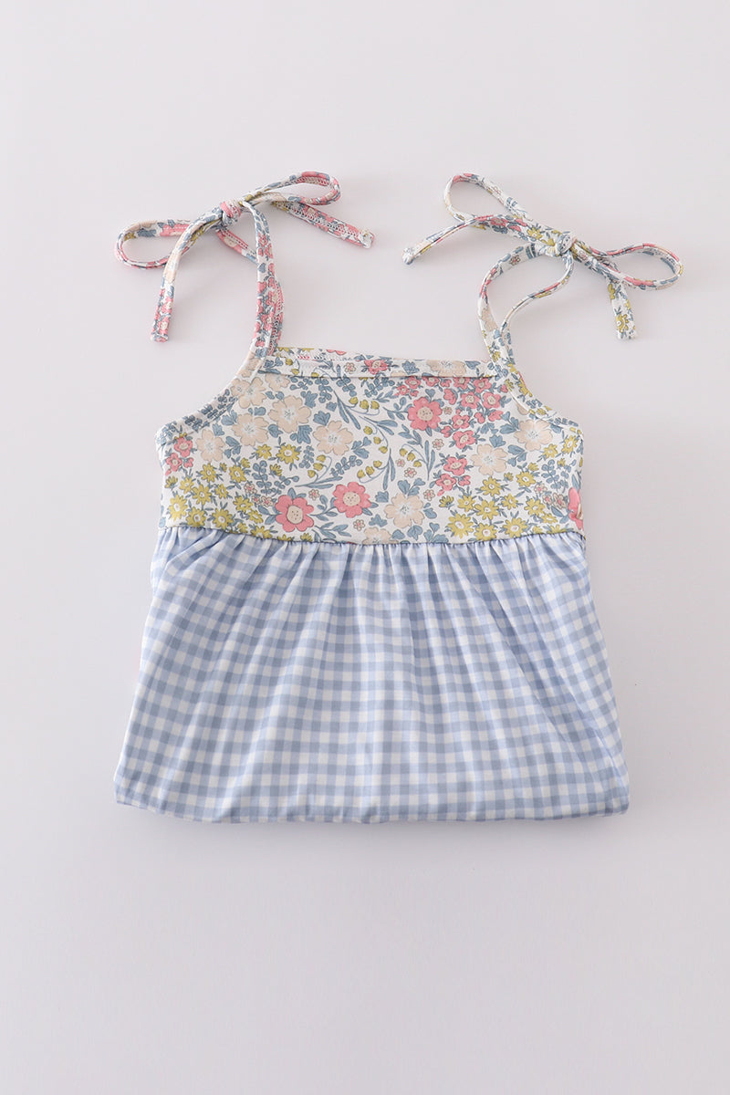 Pastel wildflowers print tiered dress, perfect for matching mom and me outfits.