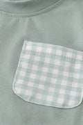 Green gingham shorts set for boys, perfect for playful summer days.
