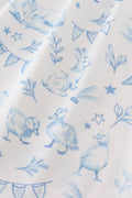 Adorable Easter dress with duck and bunny print, perfect for spring celebrations.