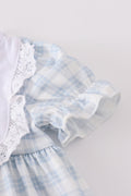 Blue plaid bloomer set with 