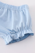 Blue plaid bloomer set with 