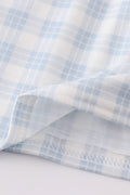 Blue plaid bloomer set with 